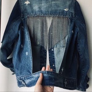 backless denim jacket
